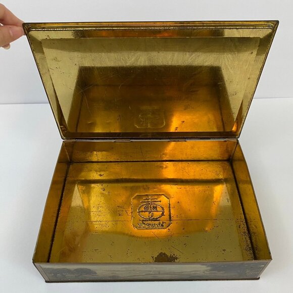 Vtg Vintage Uneeda NBC National Biscuit Company Hinged Box Farm Pasture Sheep - Picture 3 of 12